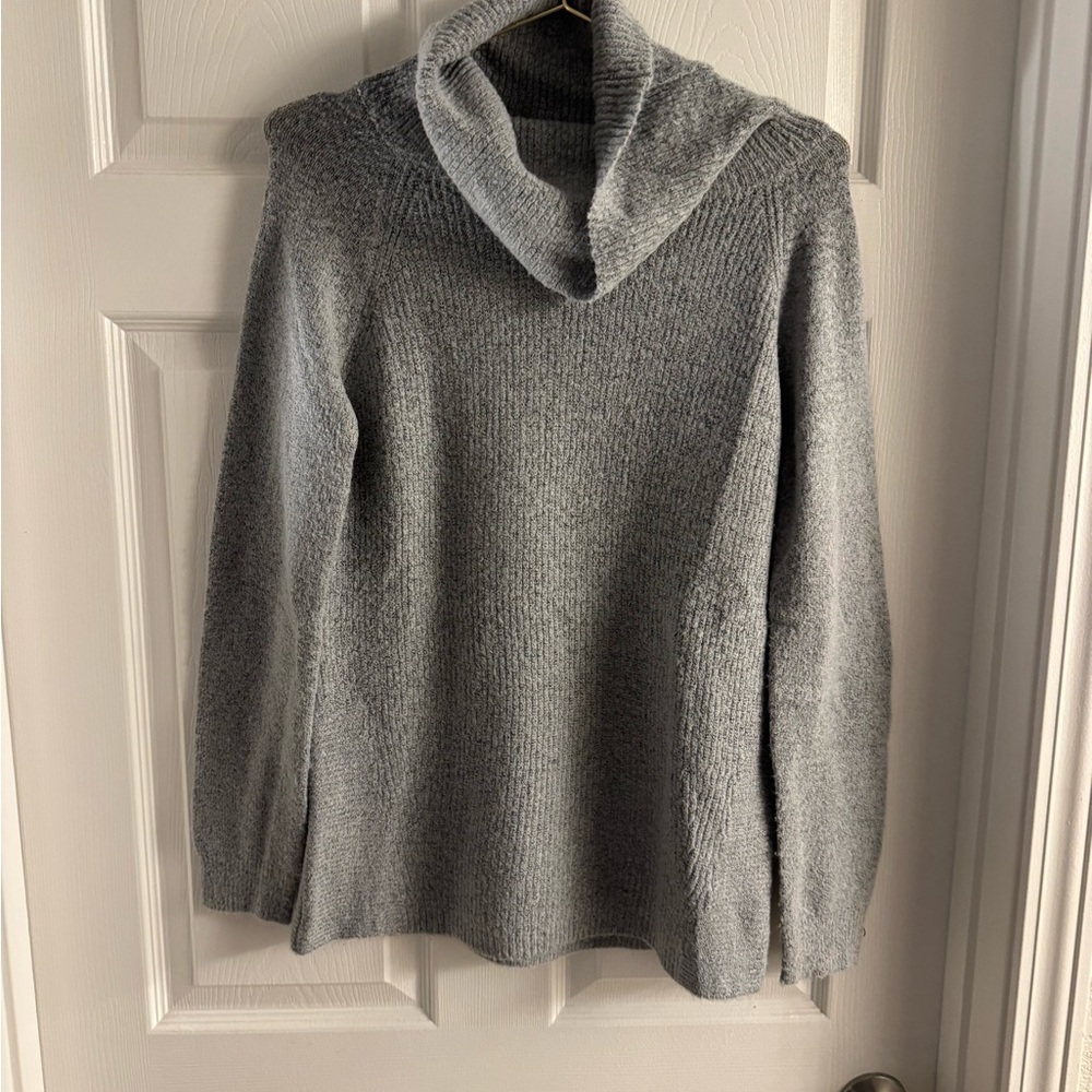 Pink Clover Heather Gray Cowl Neck Sweater